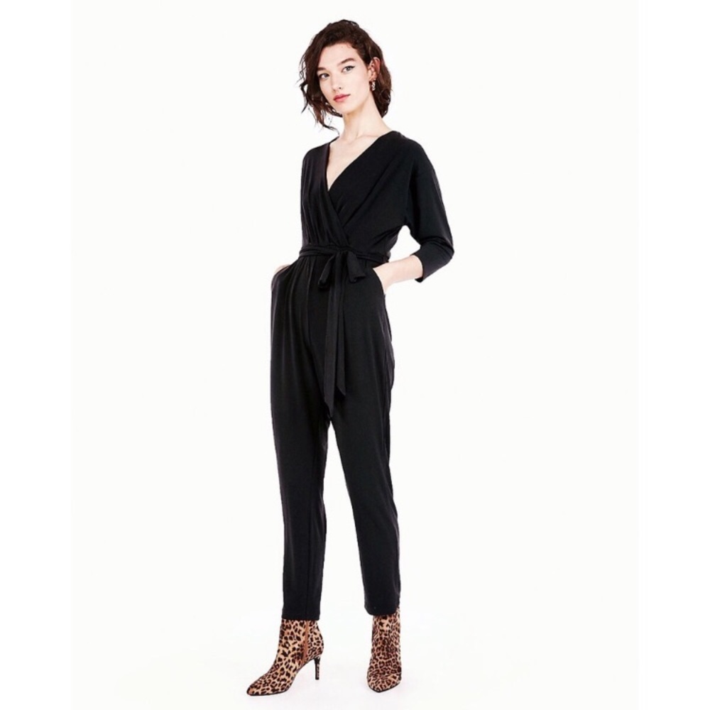 Express Surplice Jumpsuit black